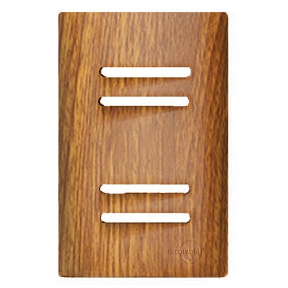 Placa p/ 4 Interruptores ( ESPECIAL ) 4x2 com Suporte - Novara Cumaru Placa p/ 4 Interruptores ( ESPECIAL ) 4x2 com Suporte - Novara Cumaru